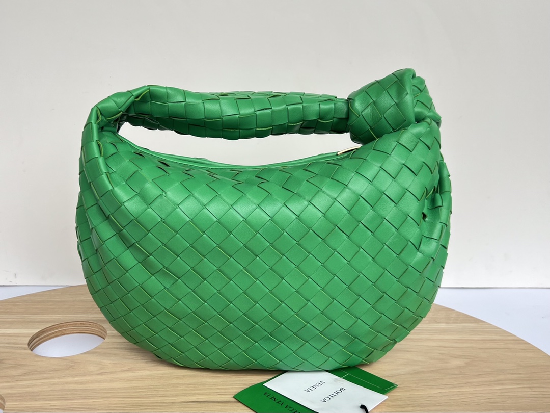 Medium Teen Jodie Intreccio Leather Shoulder Bag Green